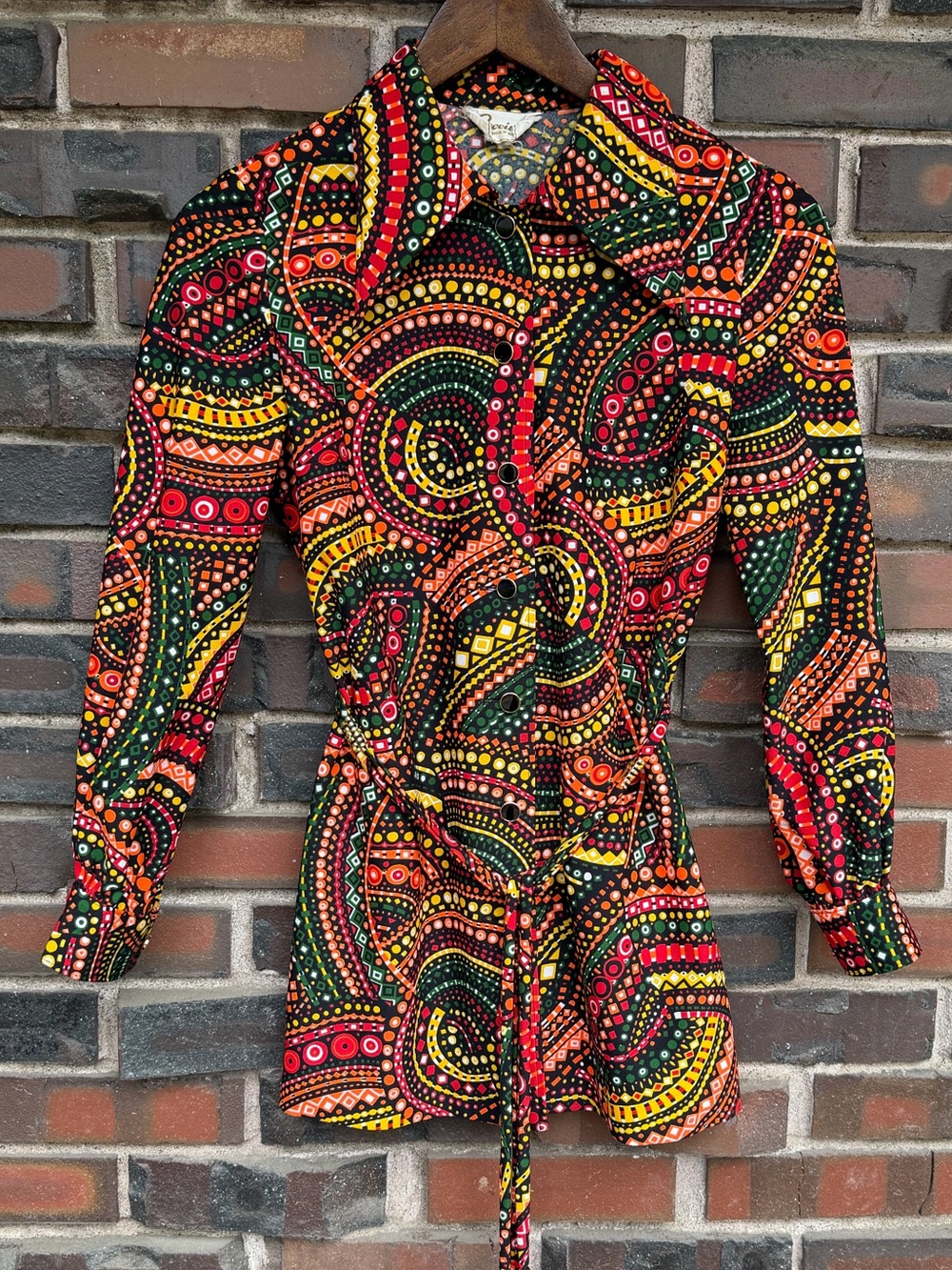 RARE Vintage 70s Puccini Psychedelic Paisley Mini Dress / tunic 🌈🖤